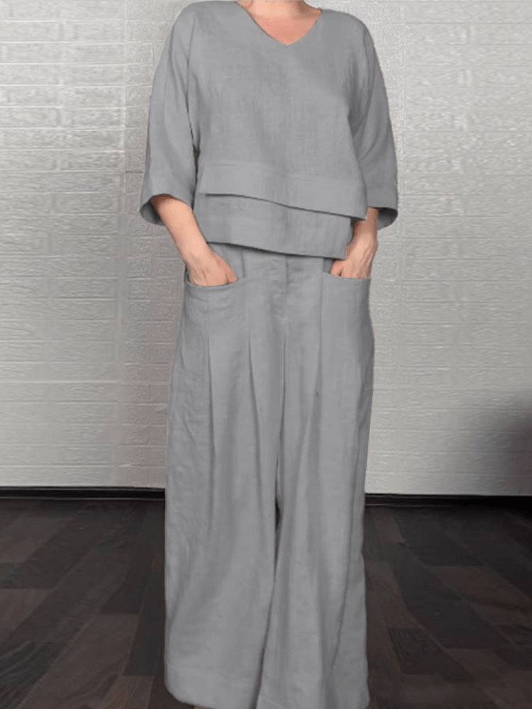 Renaya | Completo casual in cotone e lino