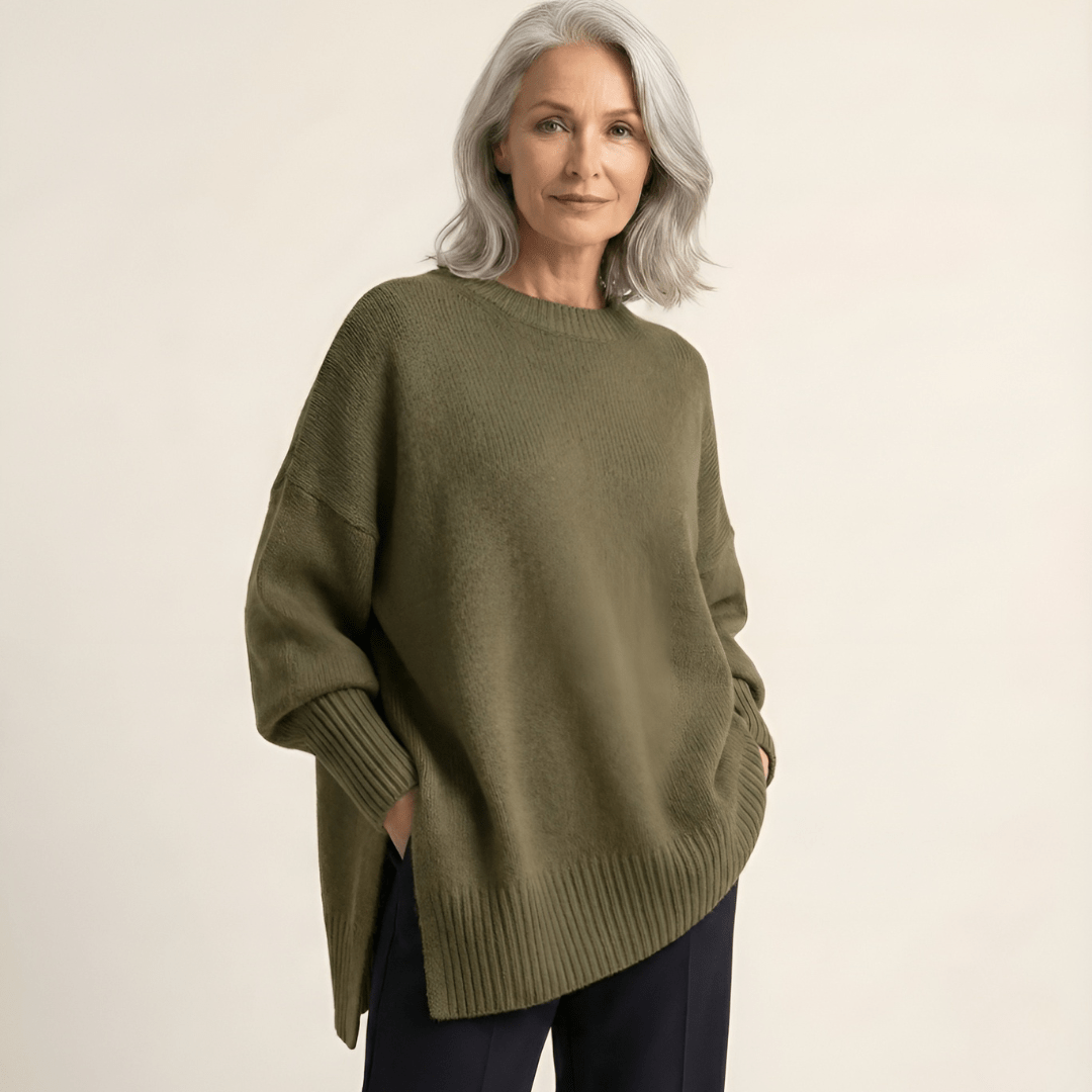 Livia I Maglione elegante con fondo asimmetrico