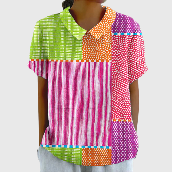 Zoe | Camicia patchwork colorata