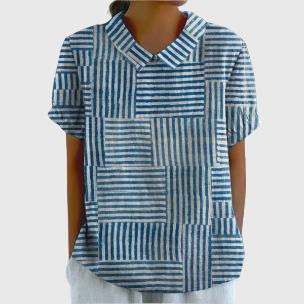 Amelia | Camicia a righe con toppe