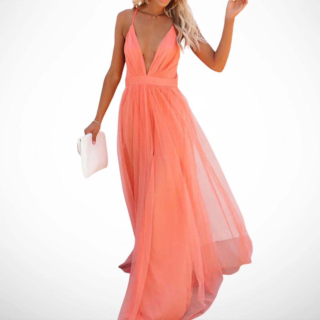 La Scintilla | Abito Maxi Luce Corallo