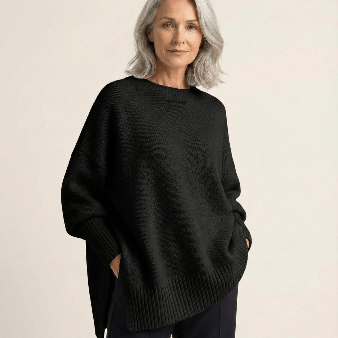 Livia I Maglione elegante con fondo asimmetrico