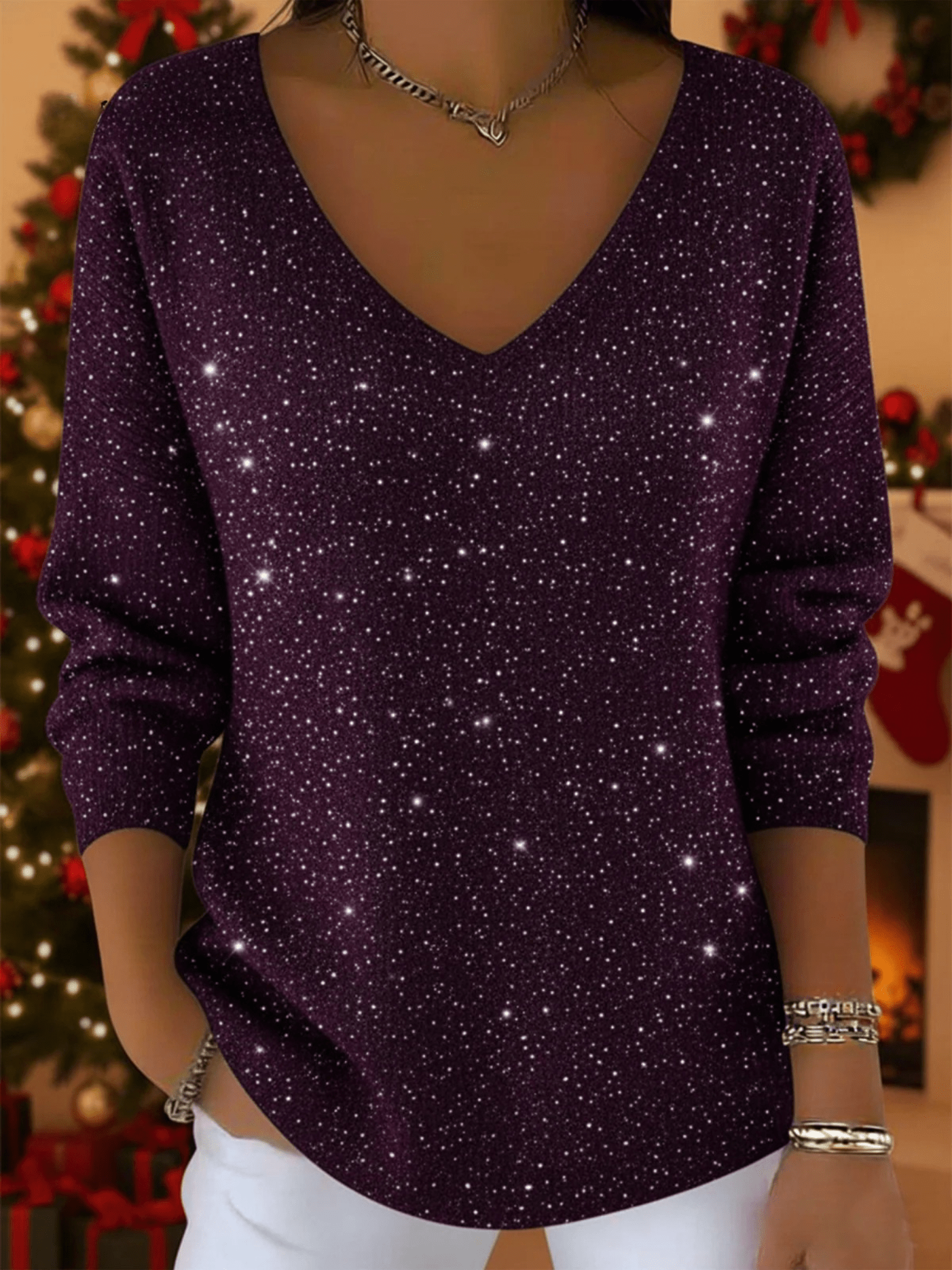 Sara | Maglia Festiva con Scollo a V