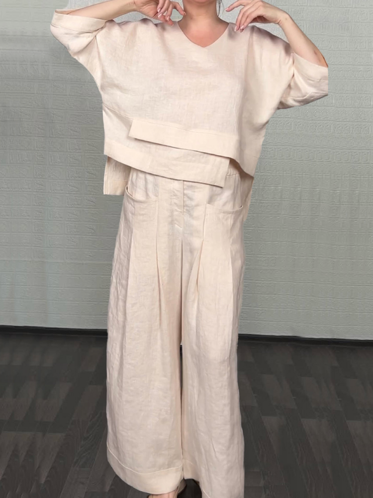 Renaya | Completo casual in cotone e lino