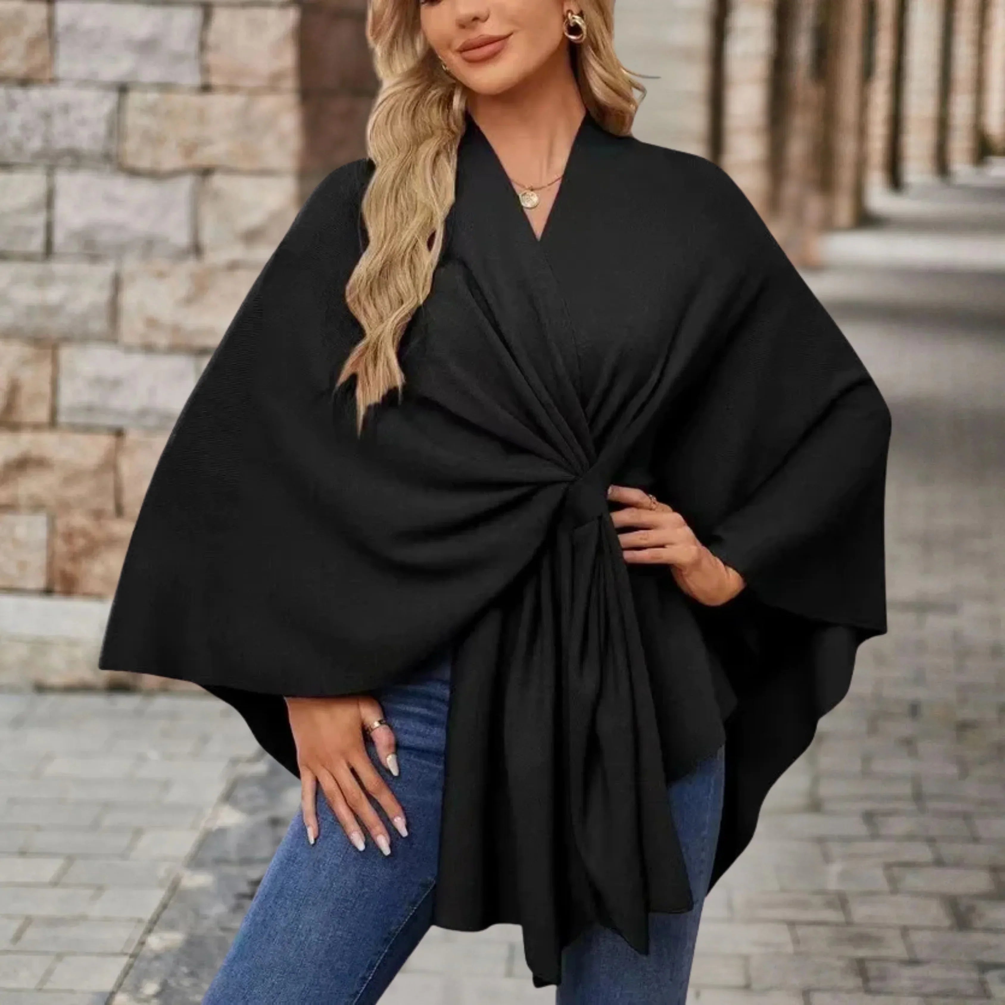 Yvette | Poncho Elegante Drappeggiata