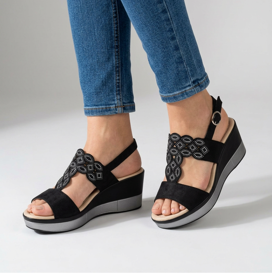 Rachele - Sandalo comodo donna con zeppa