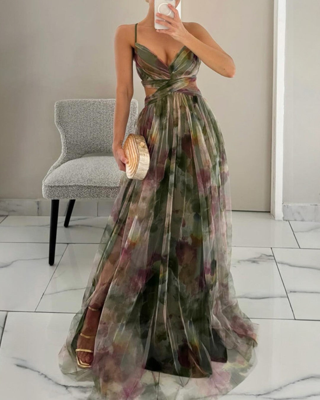 La Scintilla| Abito Maxi Eleganza Floreale