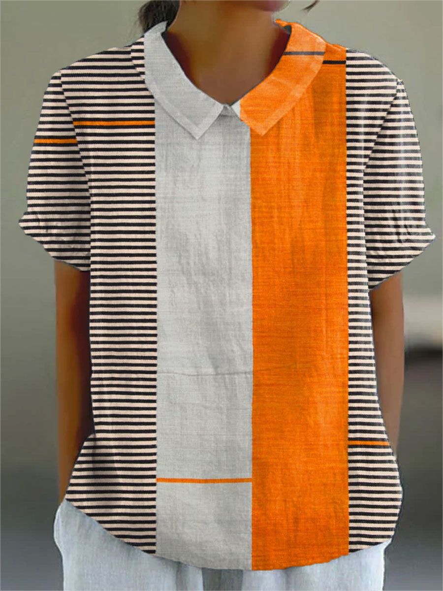 Lena | Camicia a righe con blocchi di colore