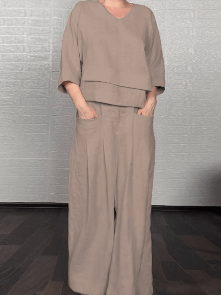 Renaya | Completo casual in cotone e lino