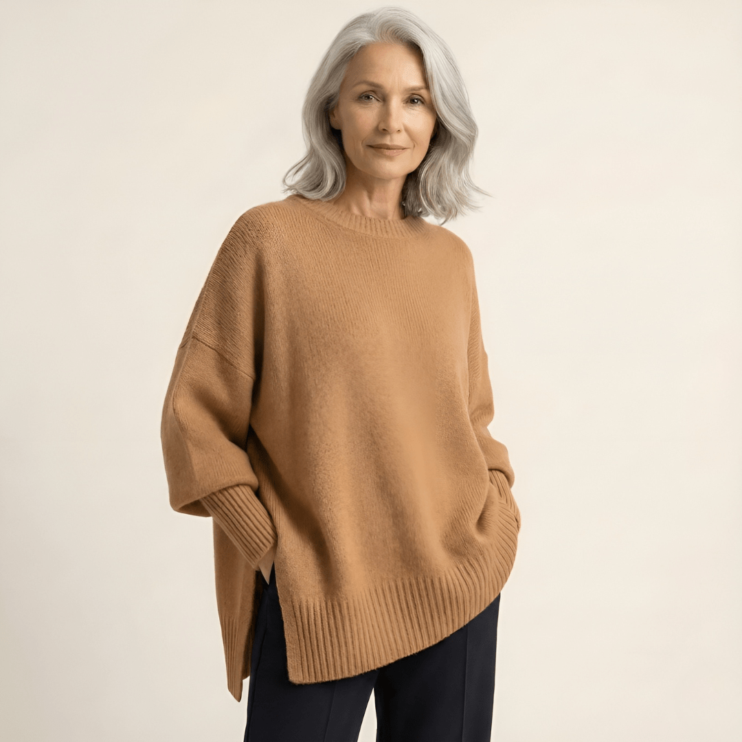 Livia I Maglione elegante con fondo asimmetrico