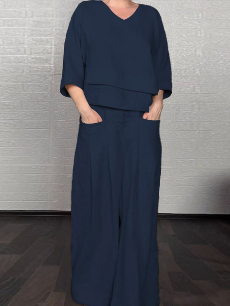 Renaya | Completo casual in cotone e lino