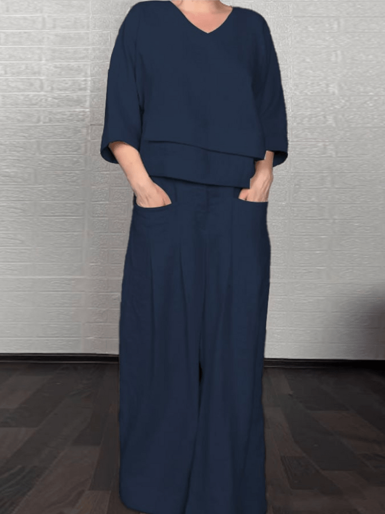 Renaya | Completo casual in cotone e lino