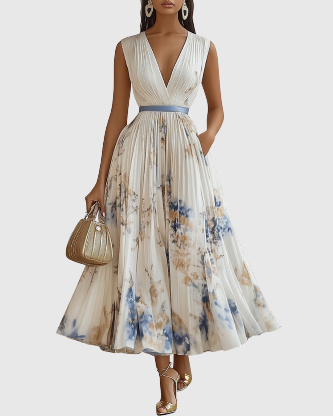 Rowella | Elegante Abito Maxi Plissettato