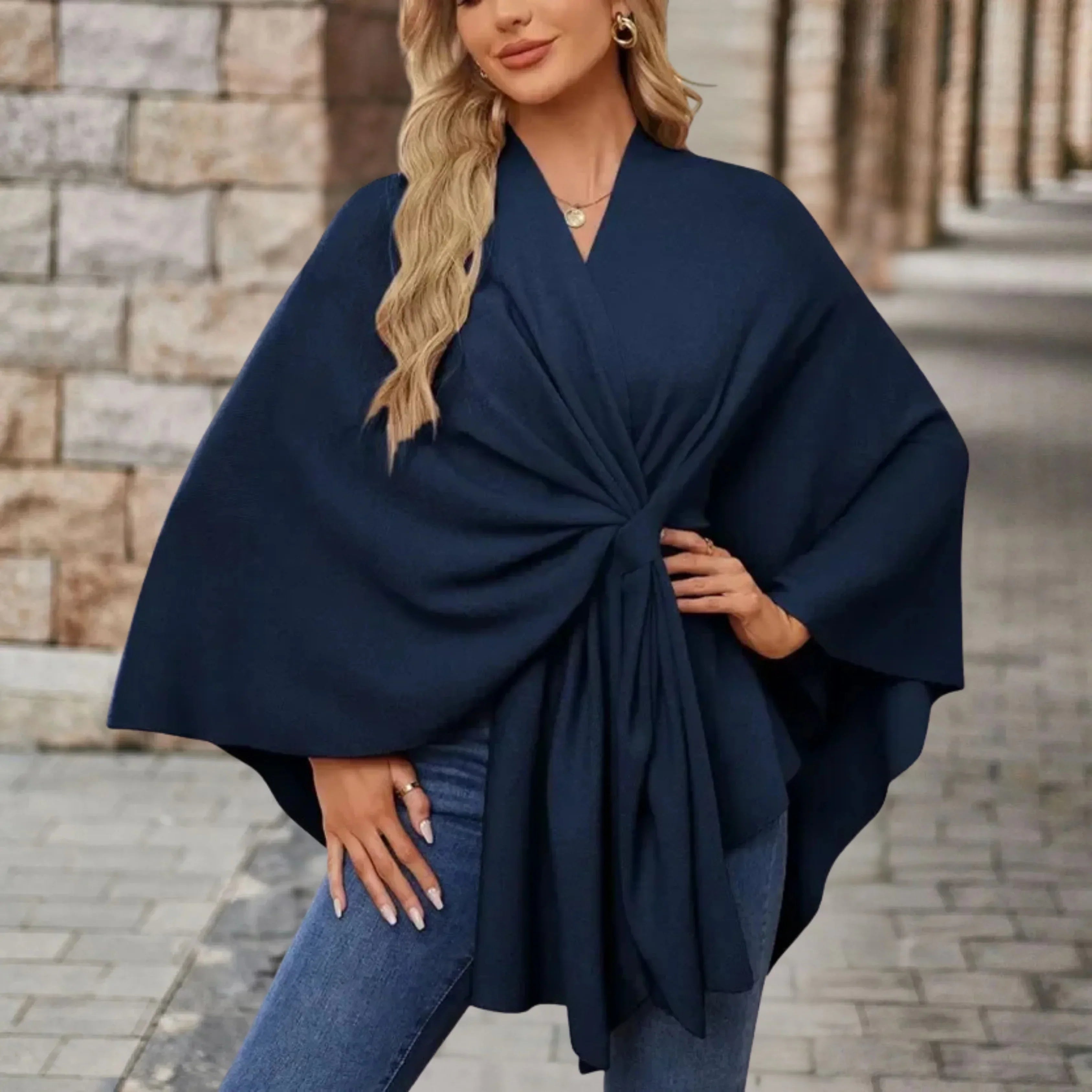 Yvette | Poncho Elegante Drappeggiata