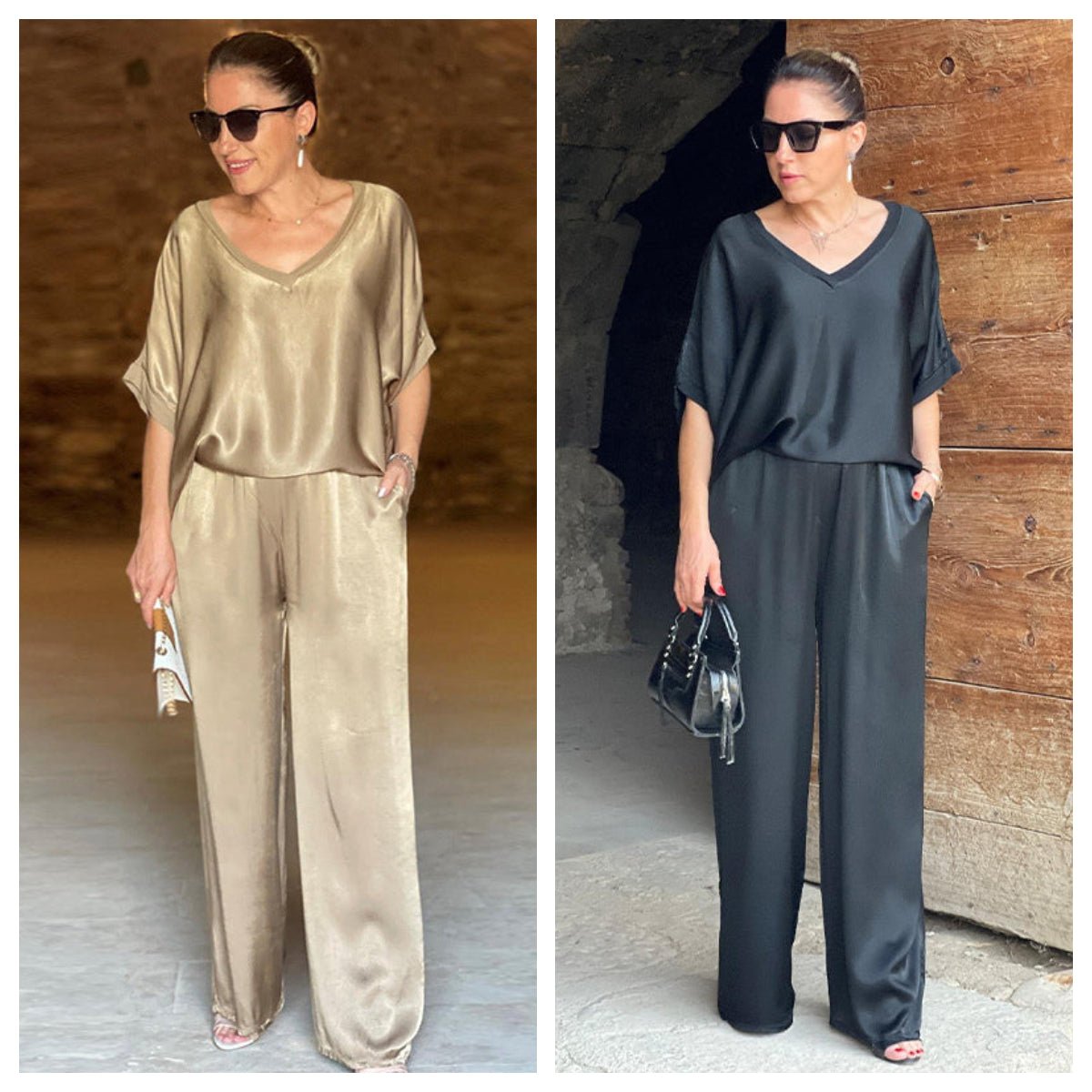 Pauline | Completo in raso lucido