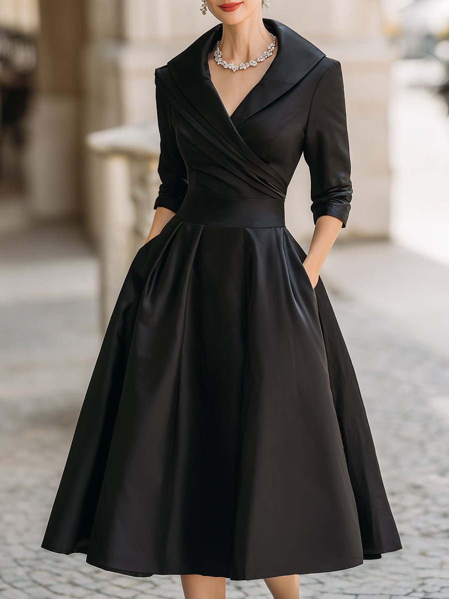Lina – Abito Midi Elegante in Raso