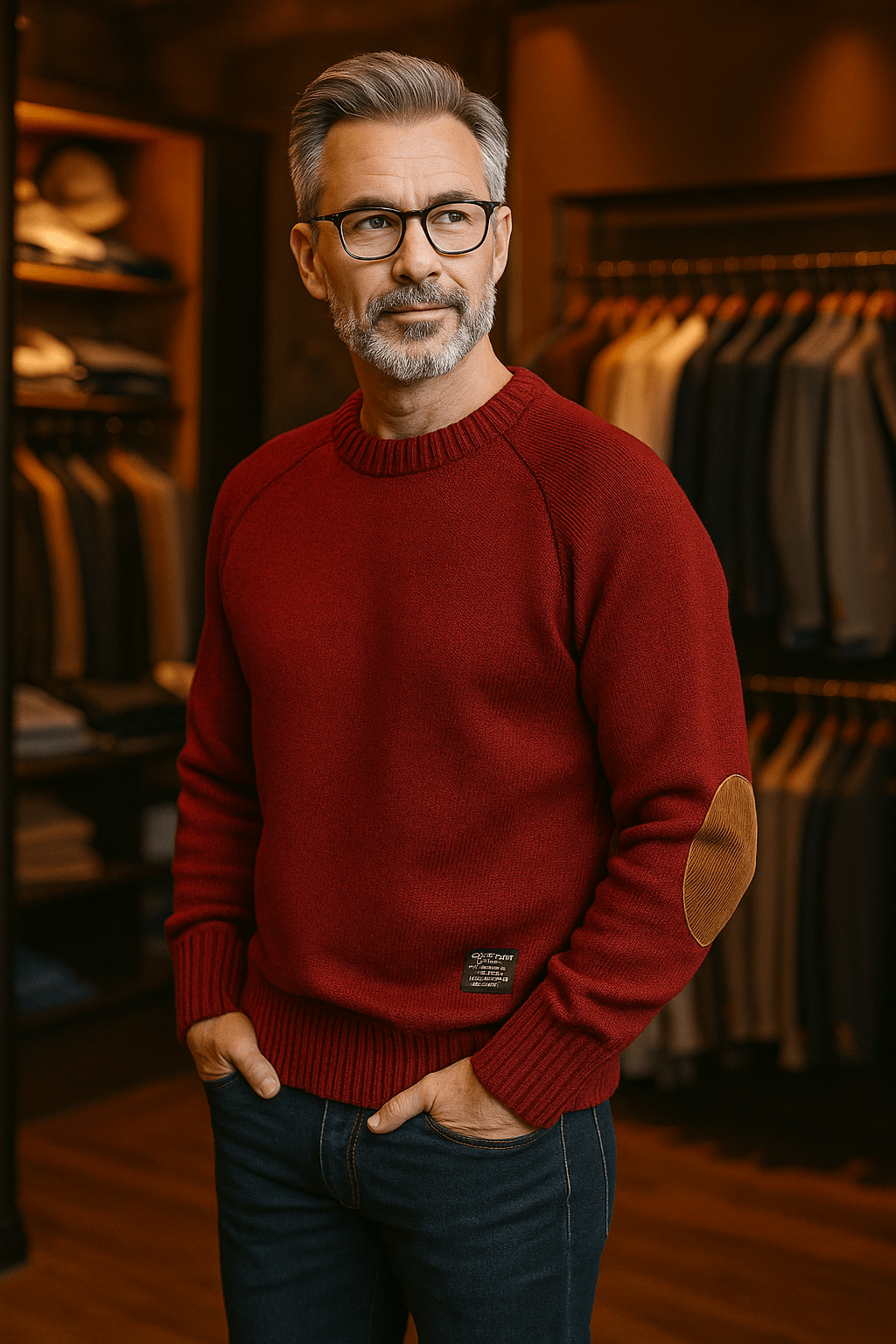 Henry | Maglione in Lana con Toppe sui Gomiti