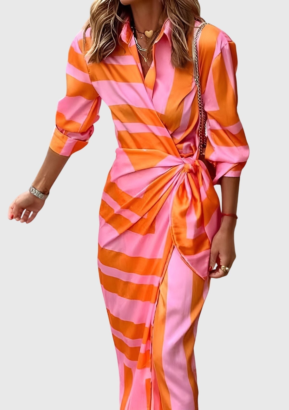 Everly | Abito Elegante Avvolgente con Stampa
