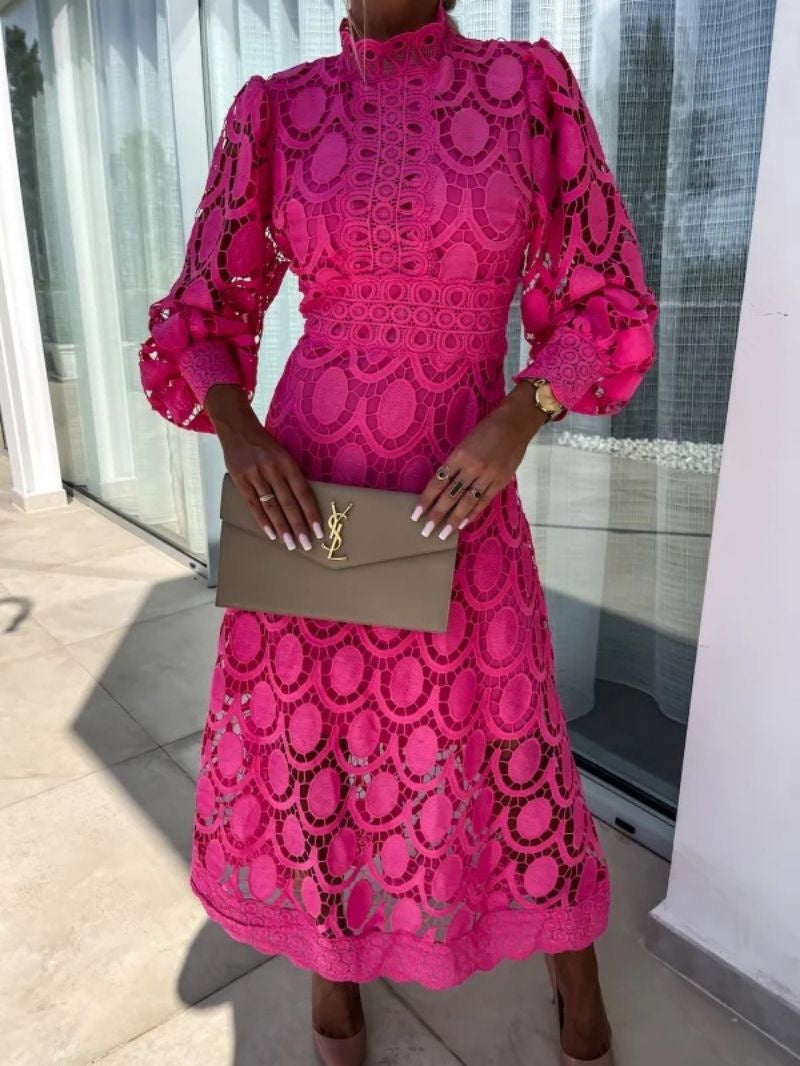 Eloahâ„¢ | Abito Midi in Pizzo Elegante