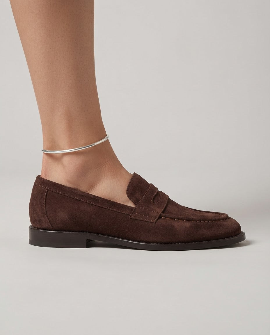 Mocassino Bianca β Penny in Camoscio