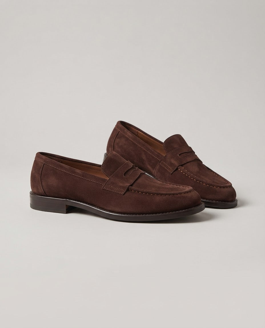 Mocassino Bianca β Penny in Camoscio