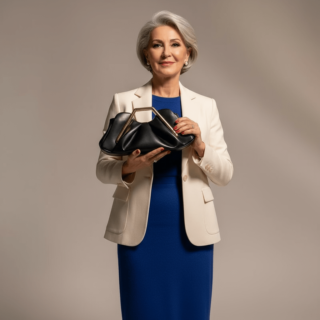 Aideen | Borsa Elegante con Manico Dorato