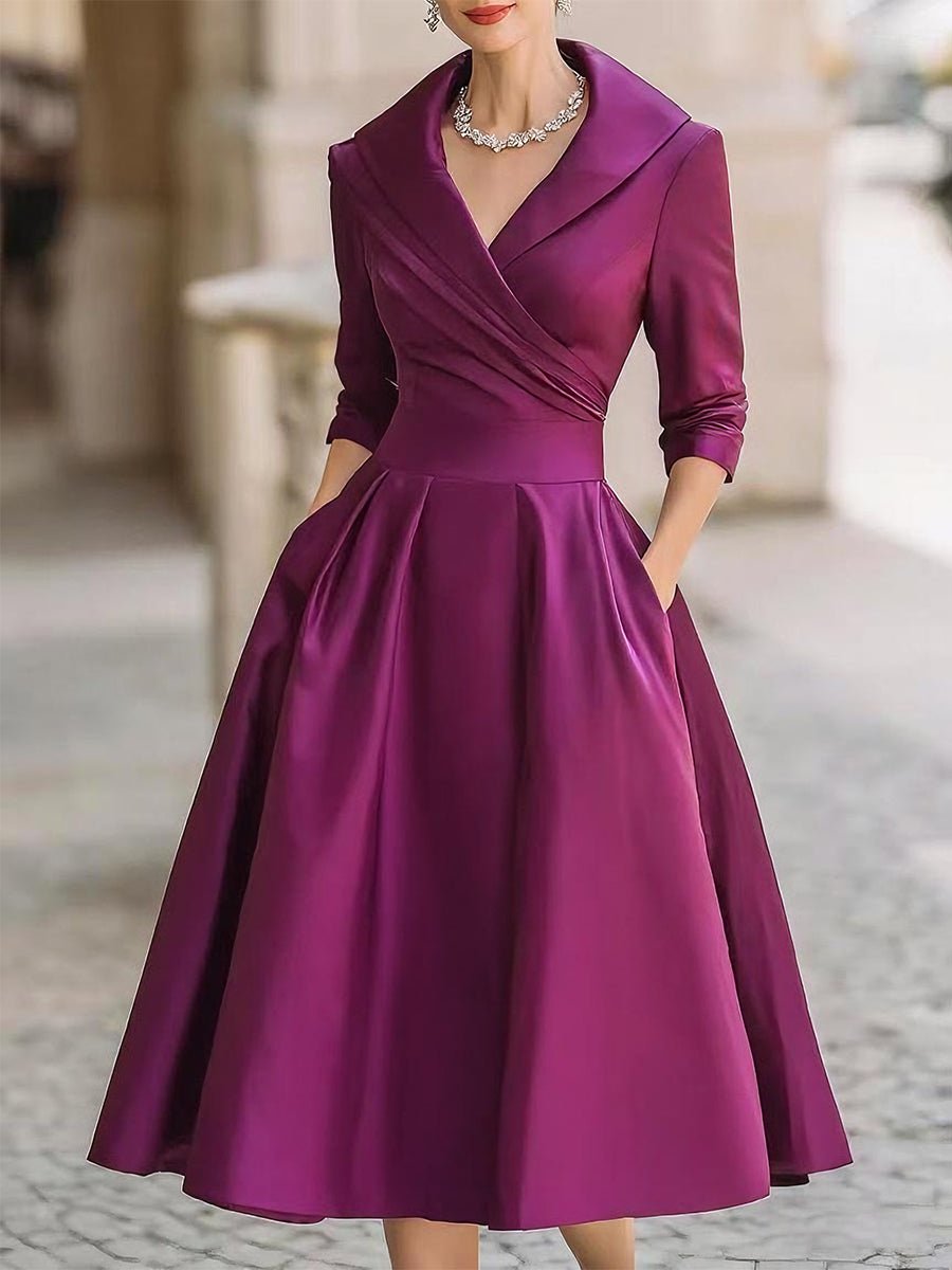 Lina – Abito Midi Elegante in Raso