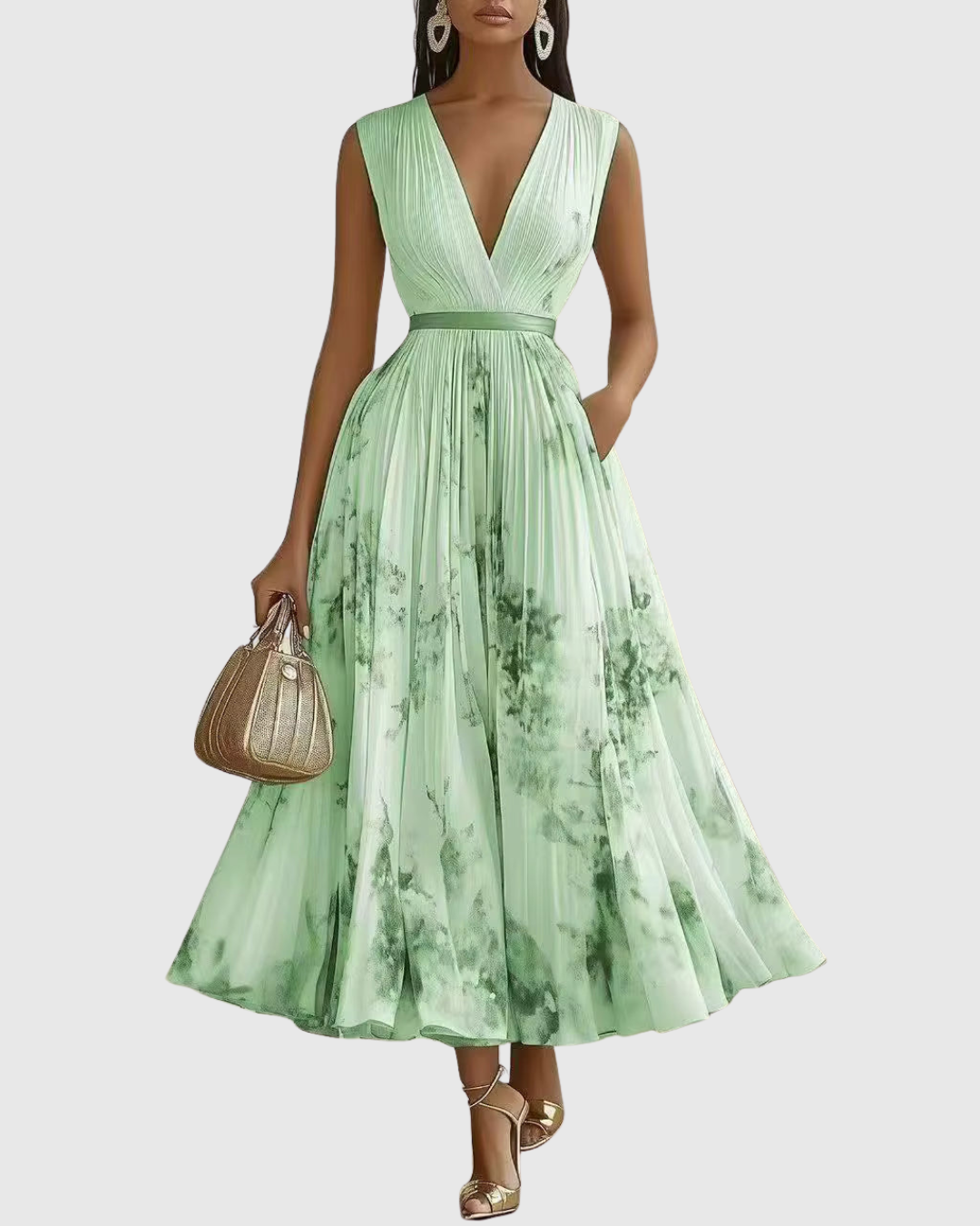 Rowella | Elegante Abito Maxi Plissettato