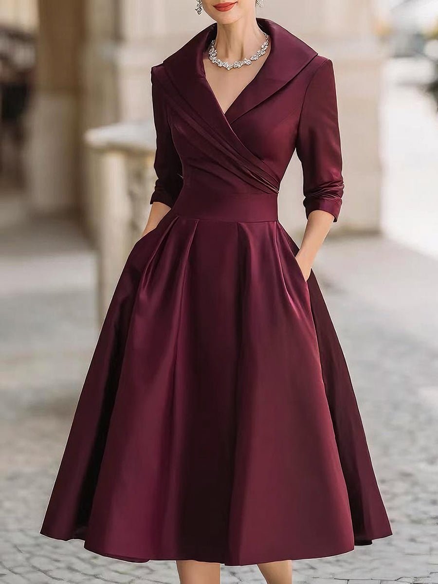 Lina – Abito Midi Elegante in Raso