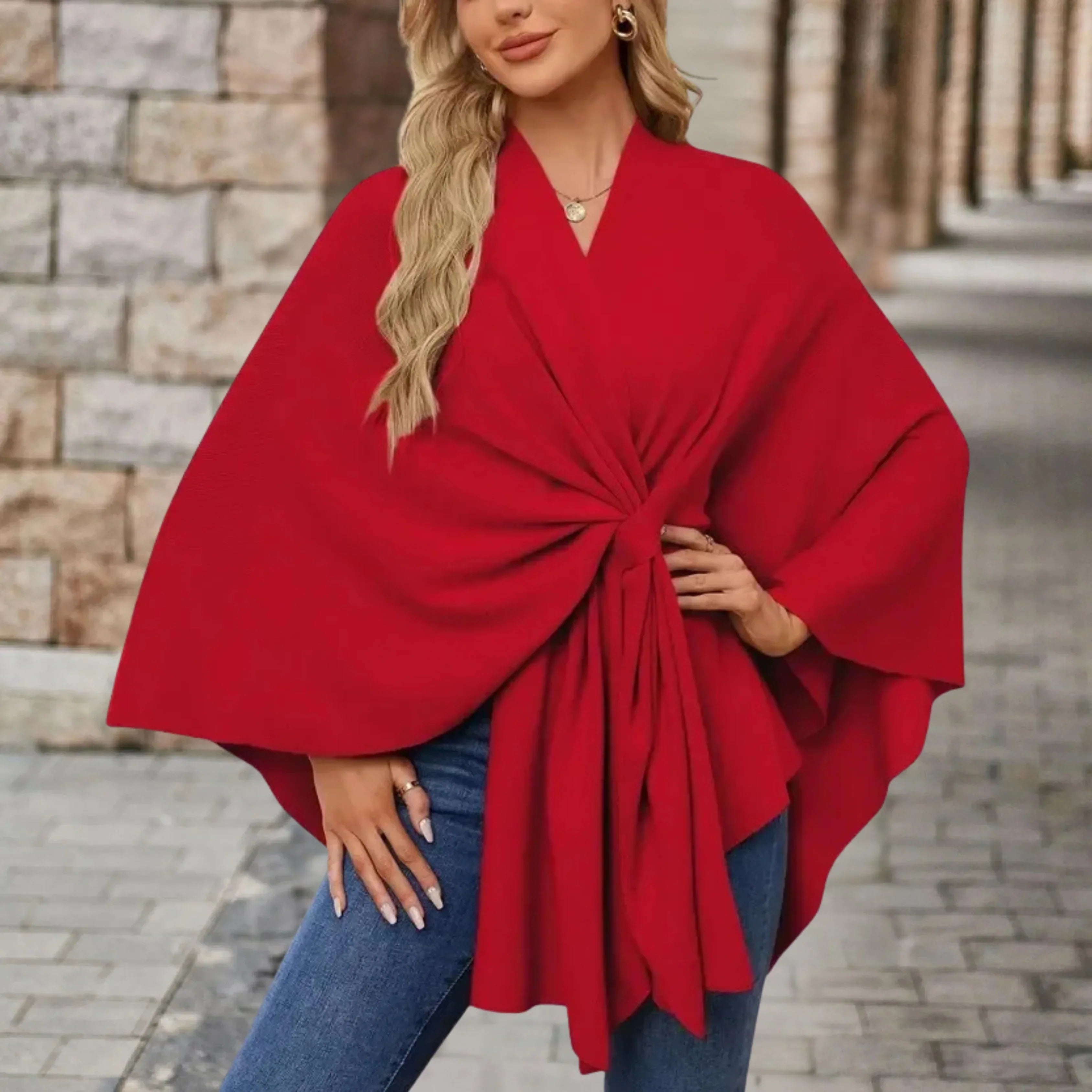 Yvette | Poncho Elegante Drappeggiata
