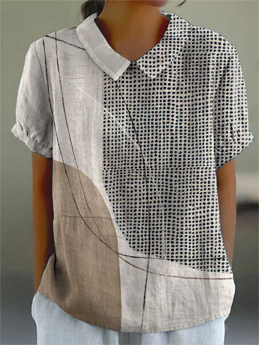 Lana | Camicia con motivi astratti a punti e linee