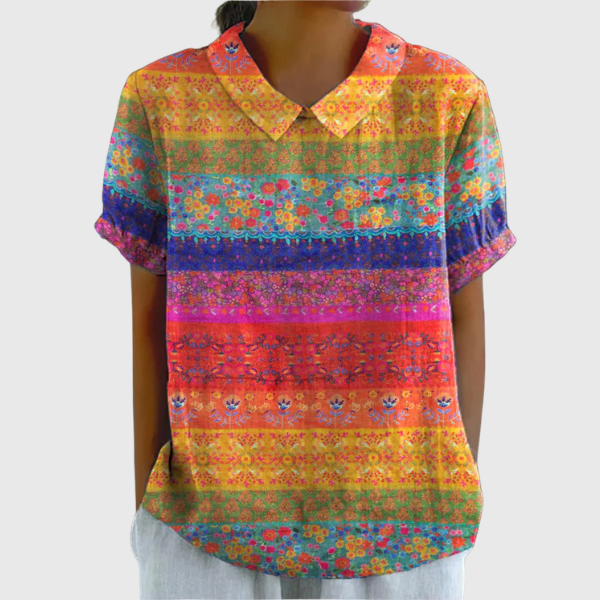 Maya | Camicia a righe con motivo floreale