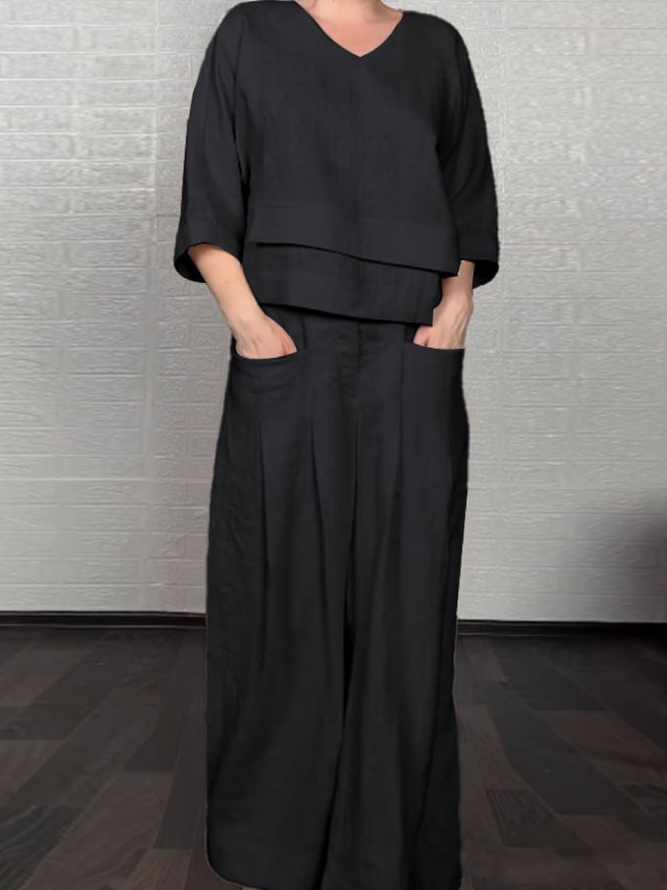 Renaya | Completo casual in cotone e lino