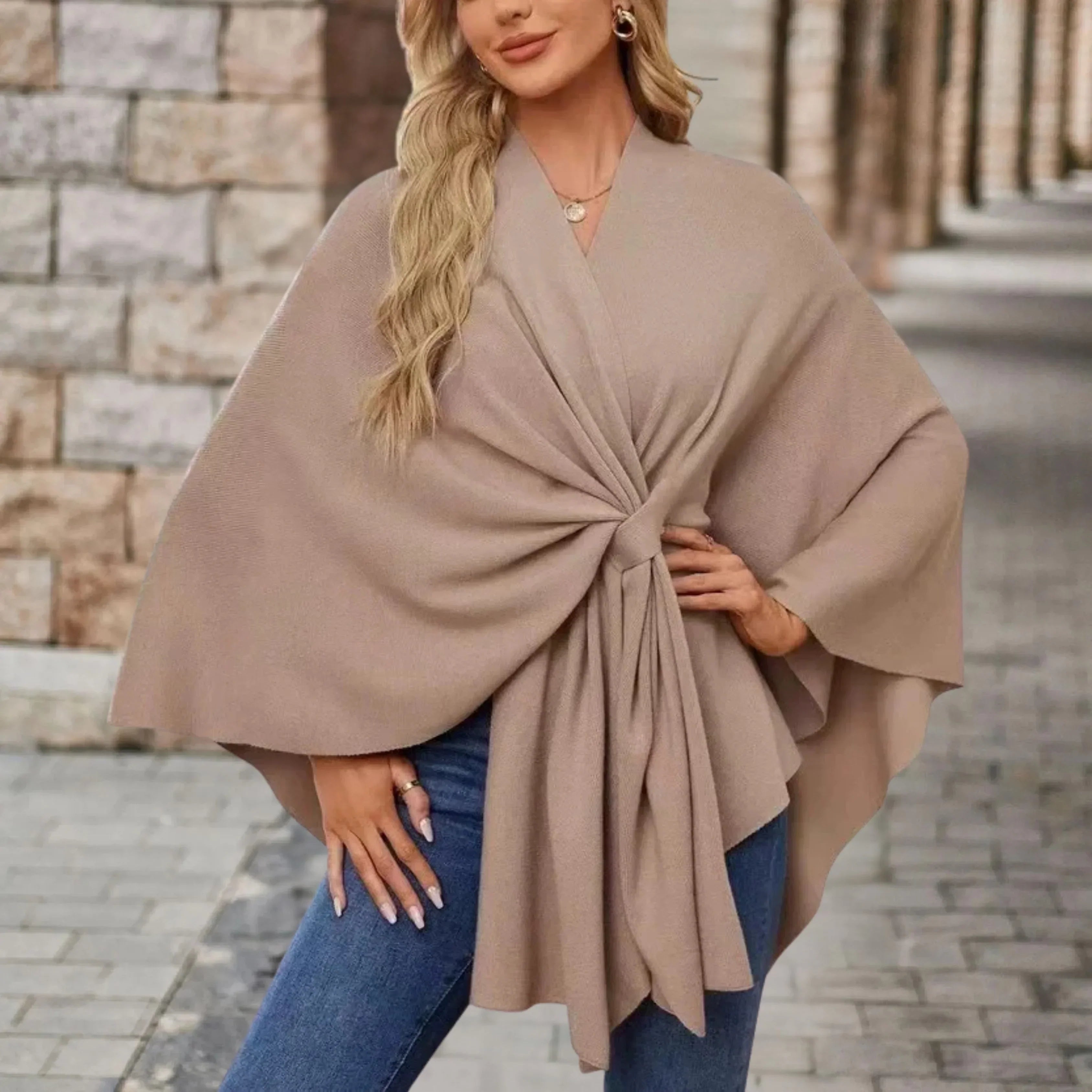 Yvette | Poncho Elegante Drappeggiata