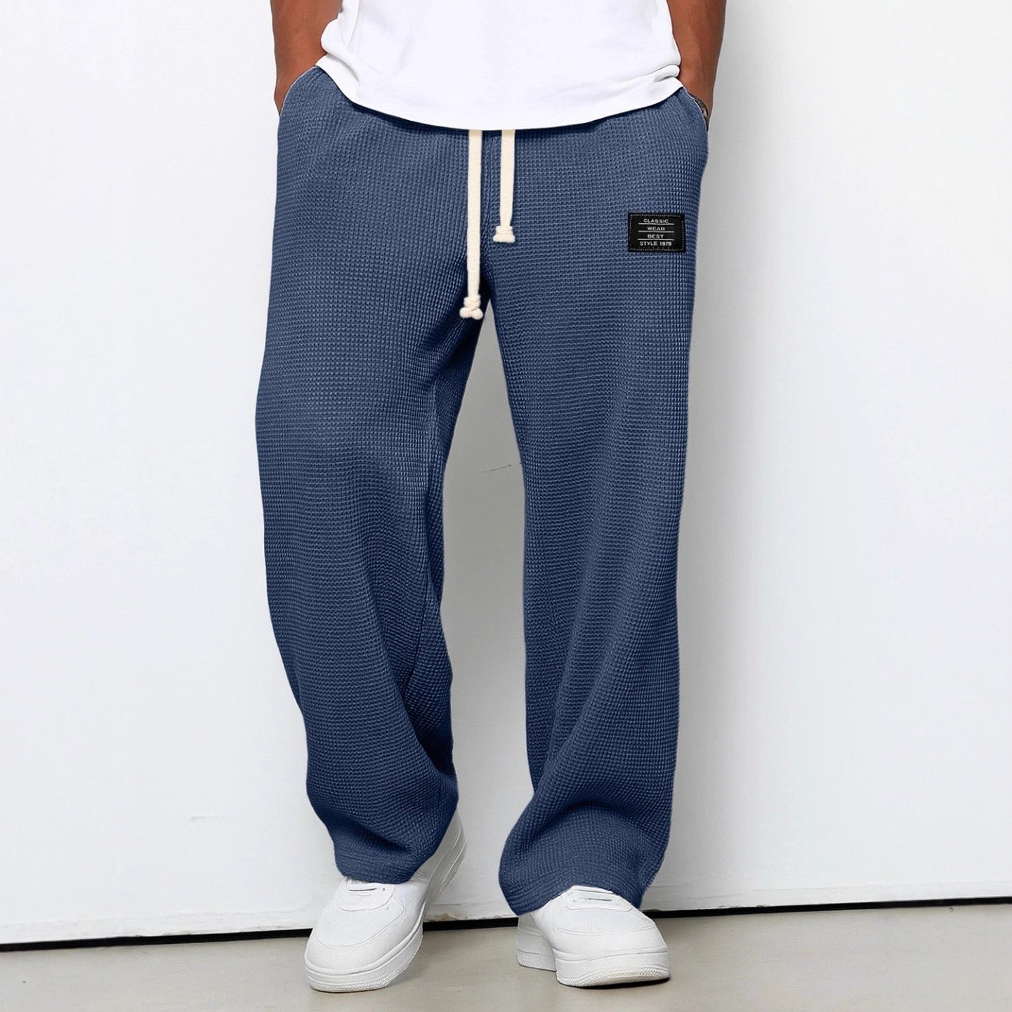 Lorenzo | Pantaloni Larghi con Trama a Nido d’Ape