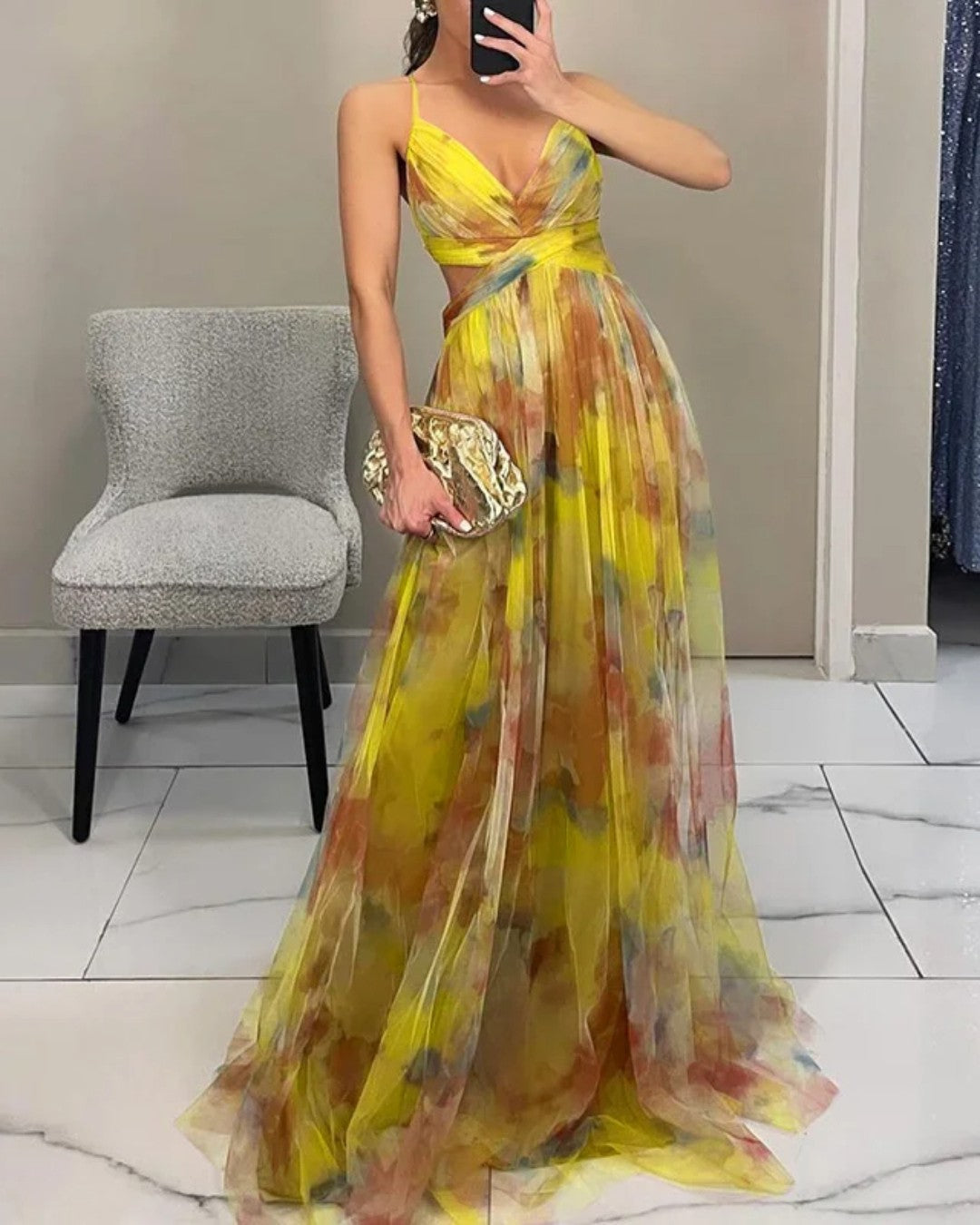 La Scintilla| Abito Maxi Eleganza Floreale