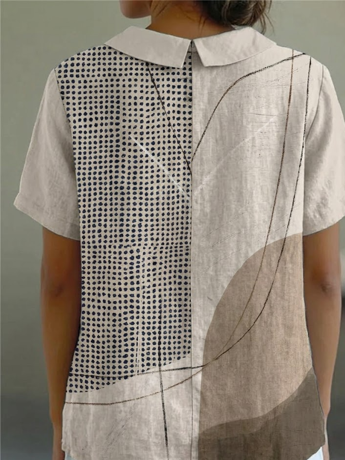 Lana | Camicia con motivi astratti a punti e linee